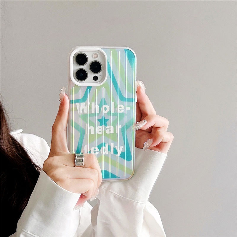 Soft Case Desain Pentagram Warna Pelangi Untuk IPhone 14 13 12 11 Pro Max