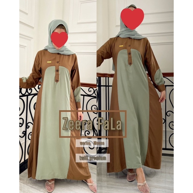 Daster Arab ZEERA FALA Maxi Dress Premium Gamis Twill