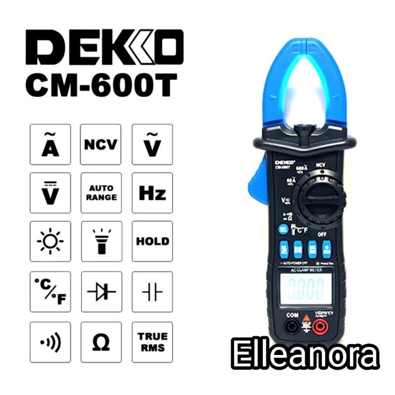 Digital Clamp Meter (True RMS 600) Dekko CM-600T CM 600T CM600T