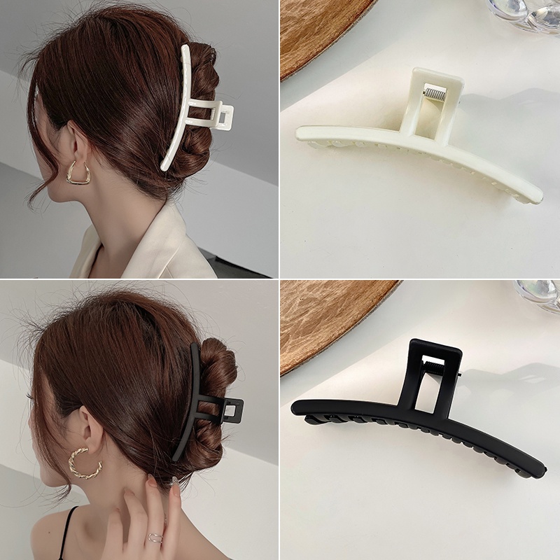 Jepit Rambut Matte Bahan Akrilik Ukuran 13cm Untuk Wanita