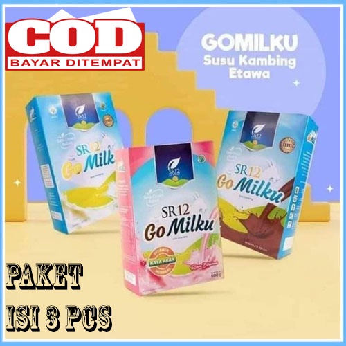 

GO MILKU SR12 200g isi 3pcs dengan 3 VARIANT RASA original/coklat/setaubery BEST SELLER murah poll