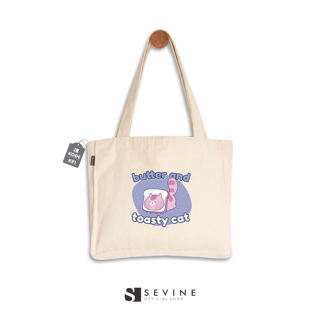 Sevine Totebag Kanvas Daisy Tas Wanita Tote Bag Kantong Laptop Kuliah Sekolah Kerja Cat Aesthetic - KR