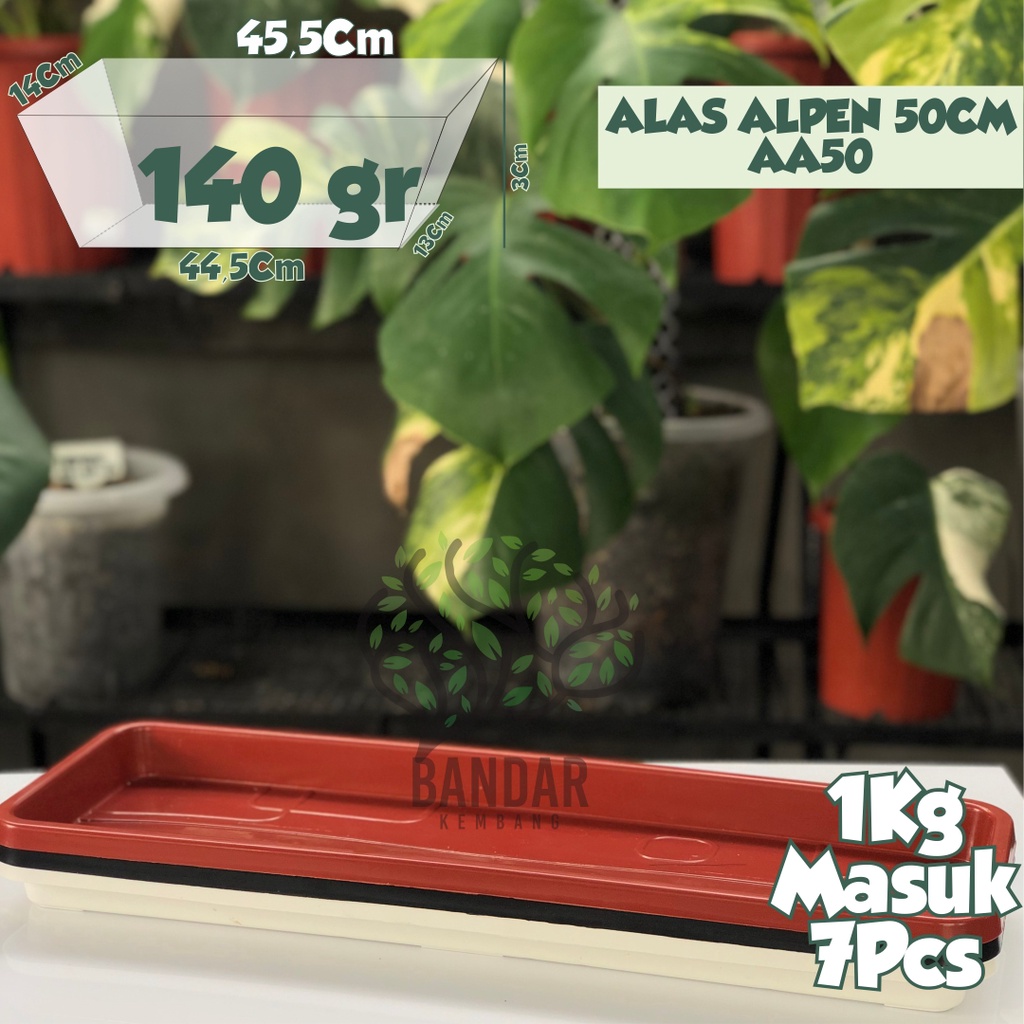 Tatakan Ruplas Alas Pot Alpen 50 AA50 Alas Pot Segi Panjang Ruplas