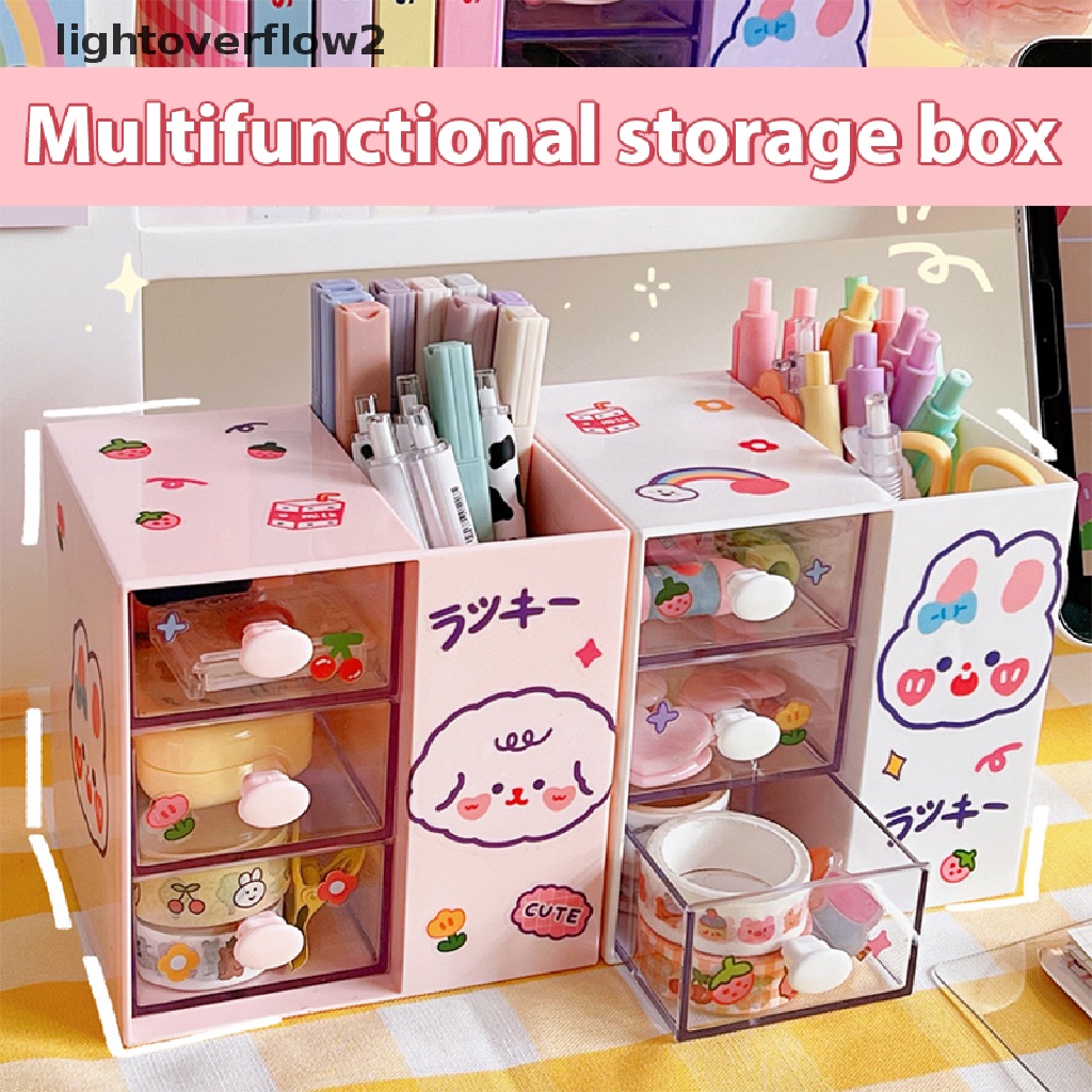 (lightoverflow2) Stand Holder / Organizer Brush Makeup / Kosmetik 5 Sekat Untuk Meja (ID)