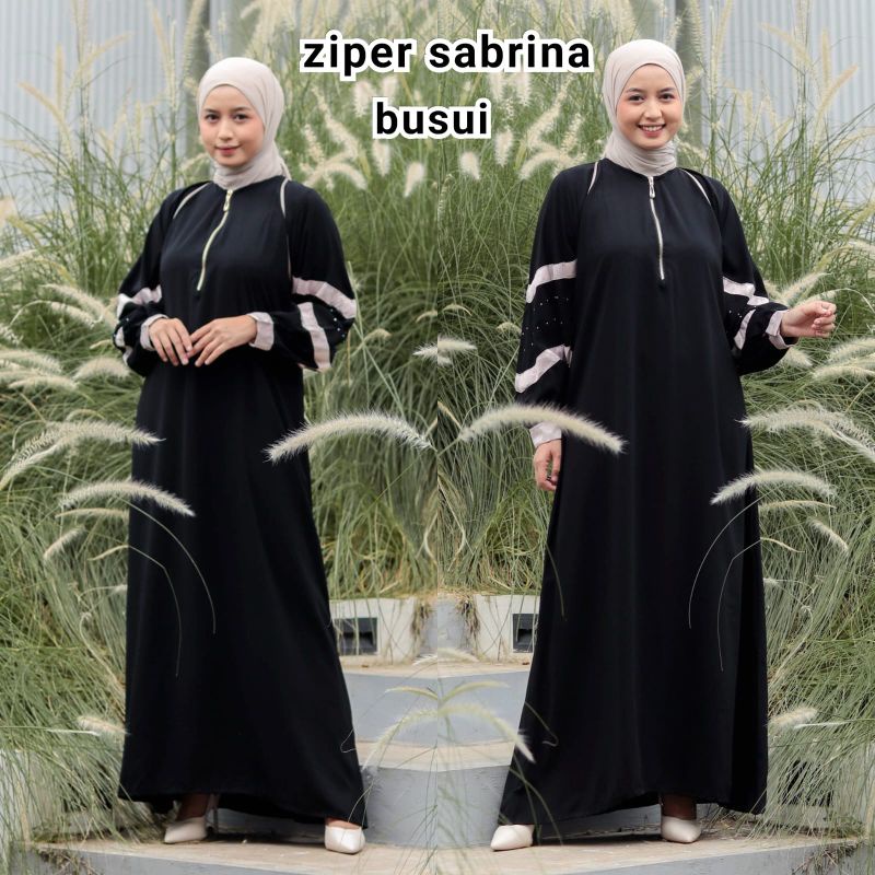 Abaya Hitam Turkey Gamis Dress Arab Saudi Bordir Turki India Dubai Ziper Sabrina Kualitas Import But