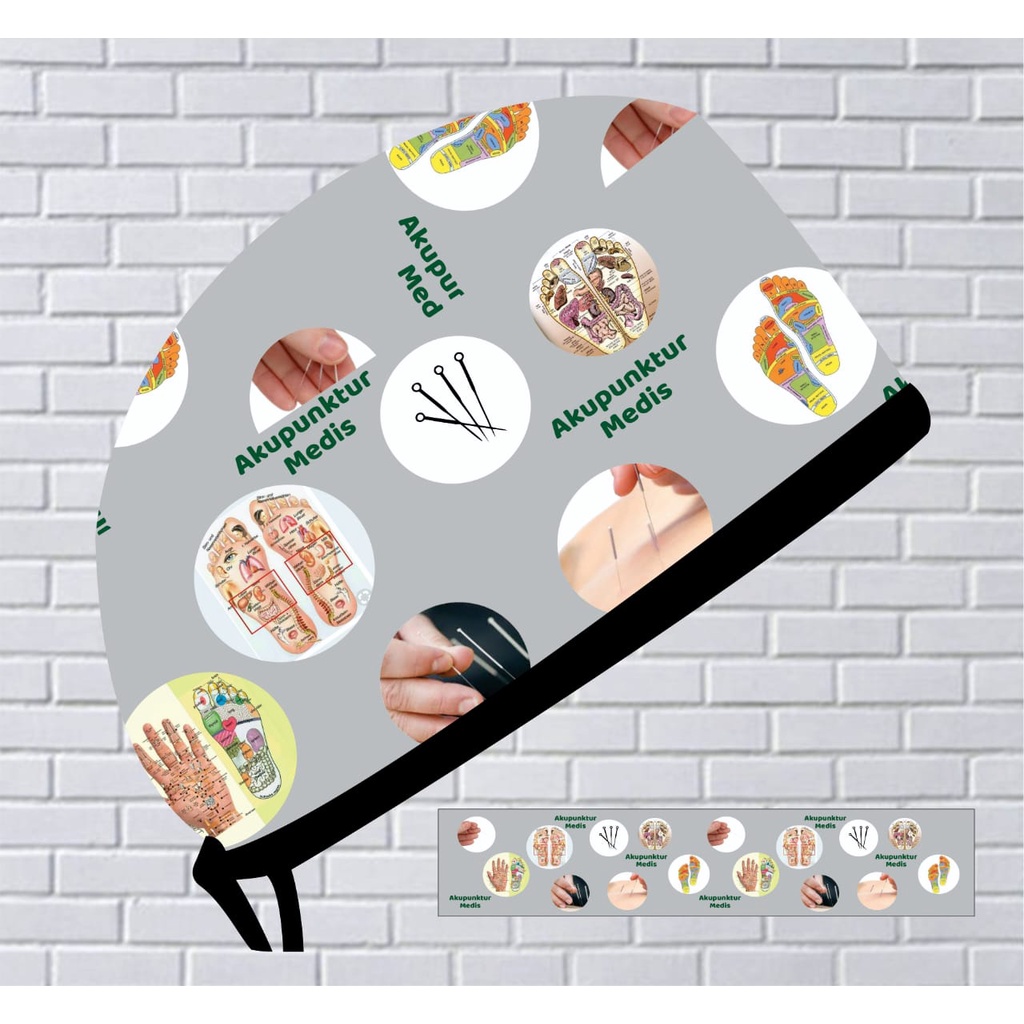 Topi Dokter/Scrub Hat / Surgical Cap / Headcap Printing Premium / Akupuntur Medis