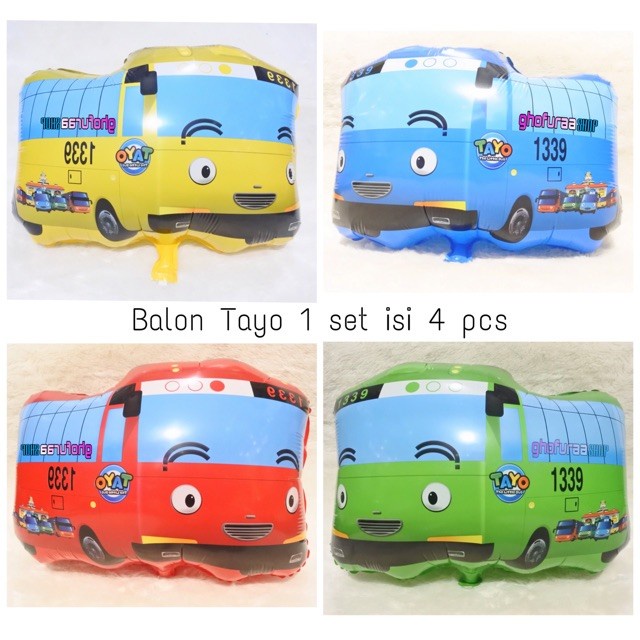 Terlaris 4 BIJI balon foil karakter tayo jumbo murah - Balon Foil Ulang tahun Anak -mainan balon foi