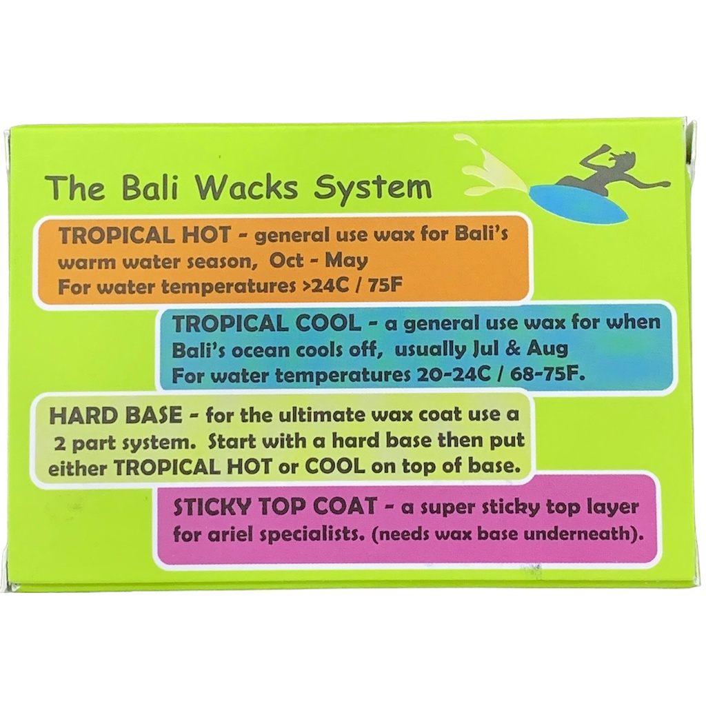 Bali Wax Papan Surfing Top Coat Kelapa Hard Base