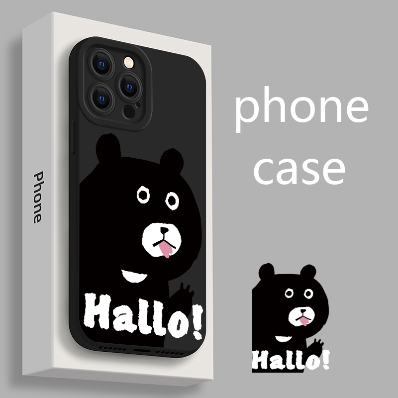 Soft Case Silikon TPU Motif Curte Bear Untuk IPhone 14 13 Pro Max 12 11 XS XR X Plus