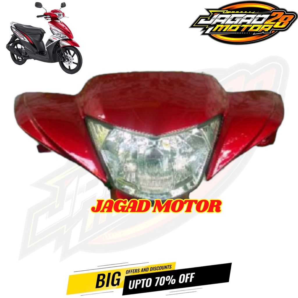 Batok Kepala Depan Mio J Merah Plus Reflektor Lampu Depan / Batok Kepala Depan Mio J Merah Set Lampu Depan / Batok Kepala Depan + Reflektor Lampu Depan Mio J Warna Merah