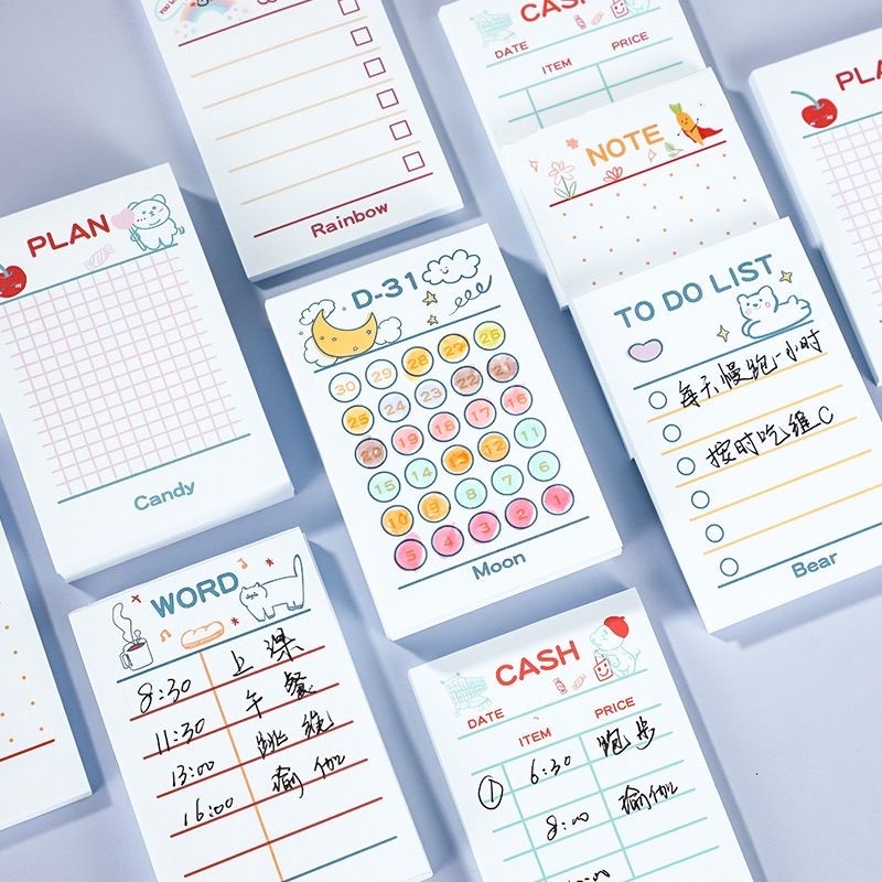

Simple Tracker Memo Pad To Do List Planner Mini Cute Tear Note