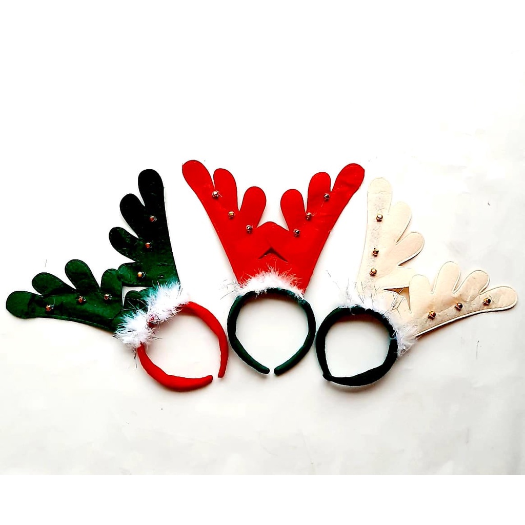 BANDO NATAL TANDUK RUSA KOSTUM SANTA COSPLAY SANTA MERAH TOPI NATAL MURAH GROSIR AKSESORIES NATAL