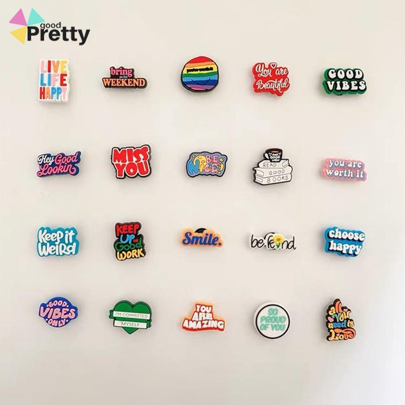 Charms Sepatu Motivasional Phrases jibbitz crocs Untuk Aksesoris Pesta Anak Lucu - PD