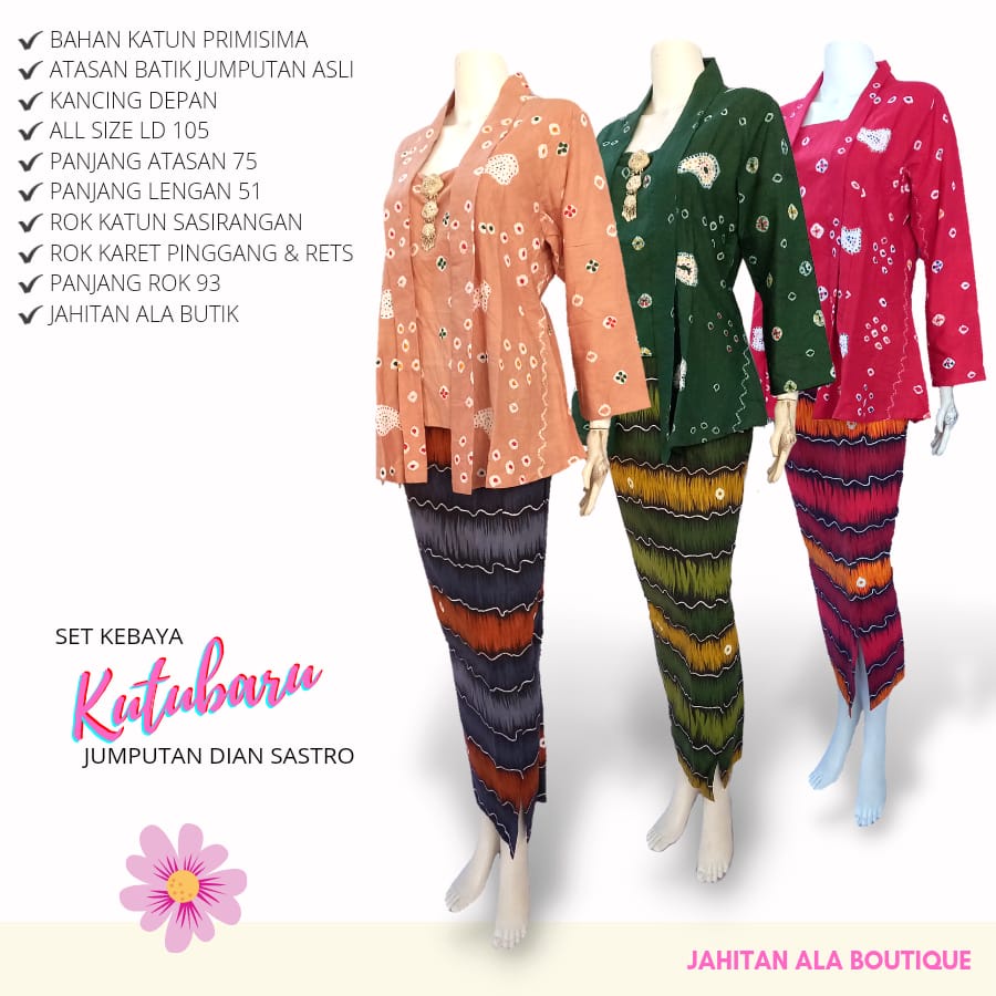 Set Kutubaru Jumputan Dian Sastro - Stelan Kebaya Batik Jumputan Ori