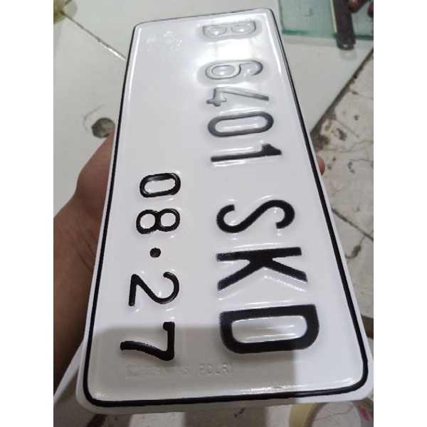 plat nomor motor Putih +LOGO (2plat)