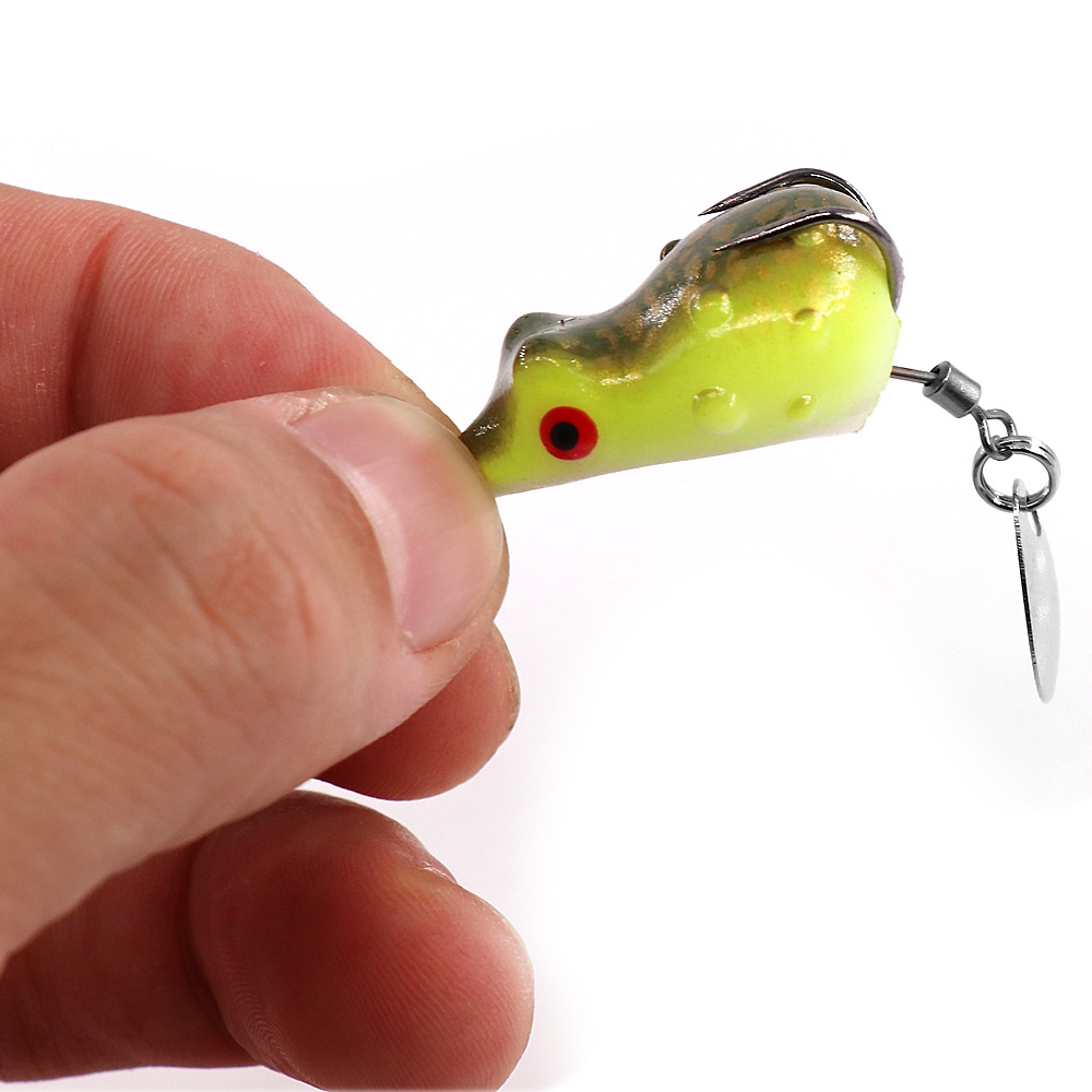 Umpan Casting 3cm/4g Soft Frog Lure Umpan Katak Casting Umpan Pancing Floating Bait 3D Eyes soft frog killer Top Water Fishing Lure With Sequins Umpan Ikan