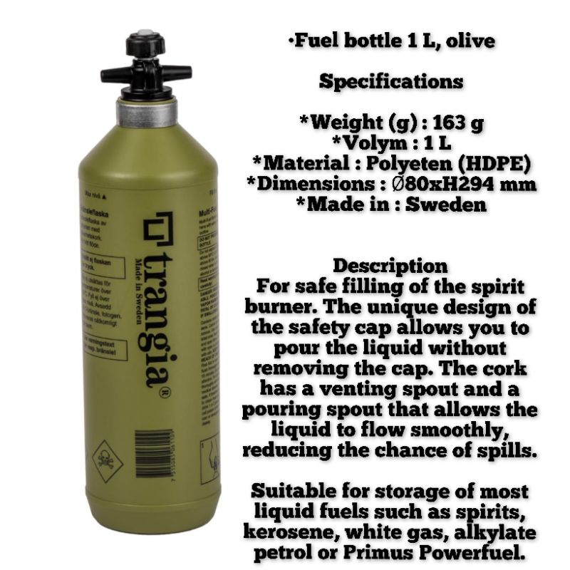 Trangia Fuel Botol 0,3L • 0,5L • 1L Olive