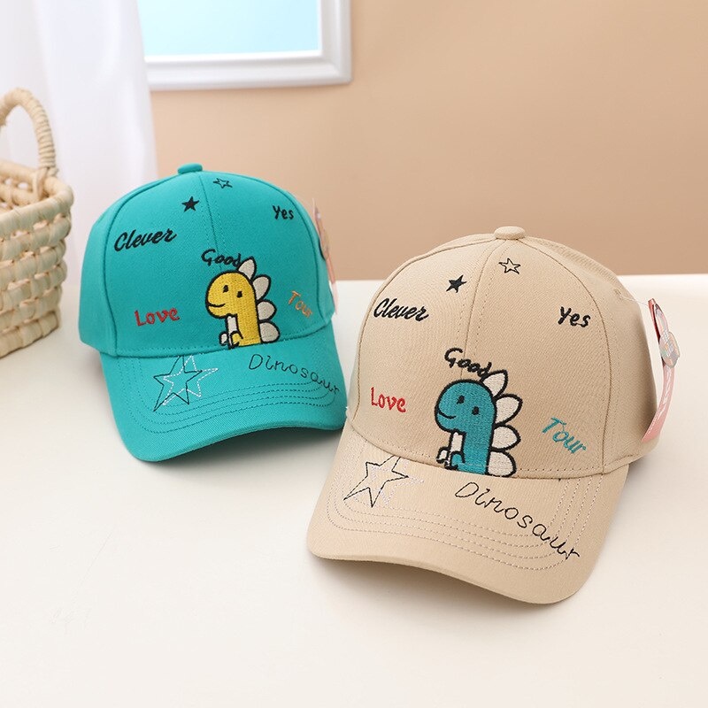 READY!!! topi keren anak import motif DINO STAR untuk usia  1-4 tahun lucu karakter / babylovanta