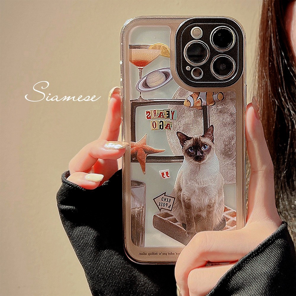 Soft Case Silikon Motif Kartun Kucing Coklat Untuk Iphone 14 7 8 Se 2020 7 + 8PLUS XS XR 11 12 Mini 13 PRO MAX