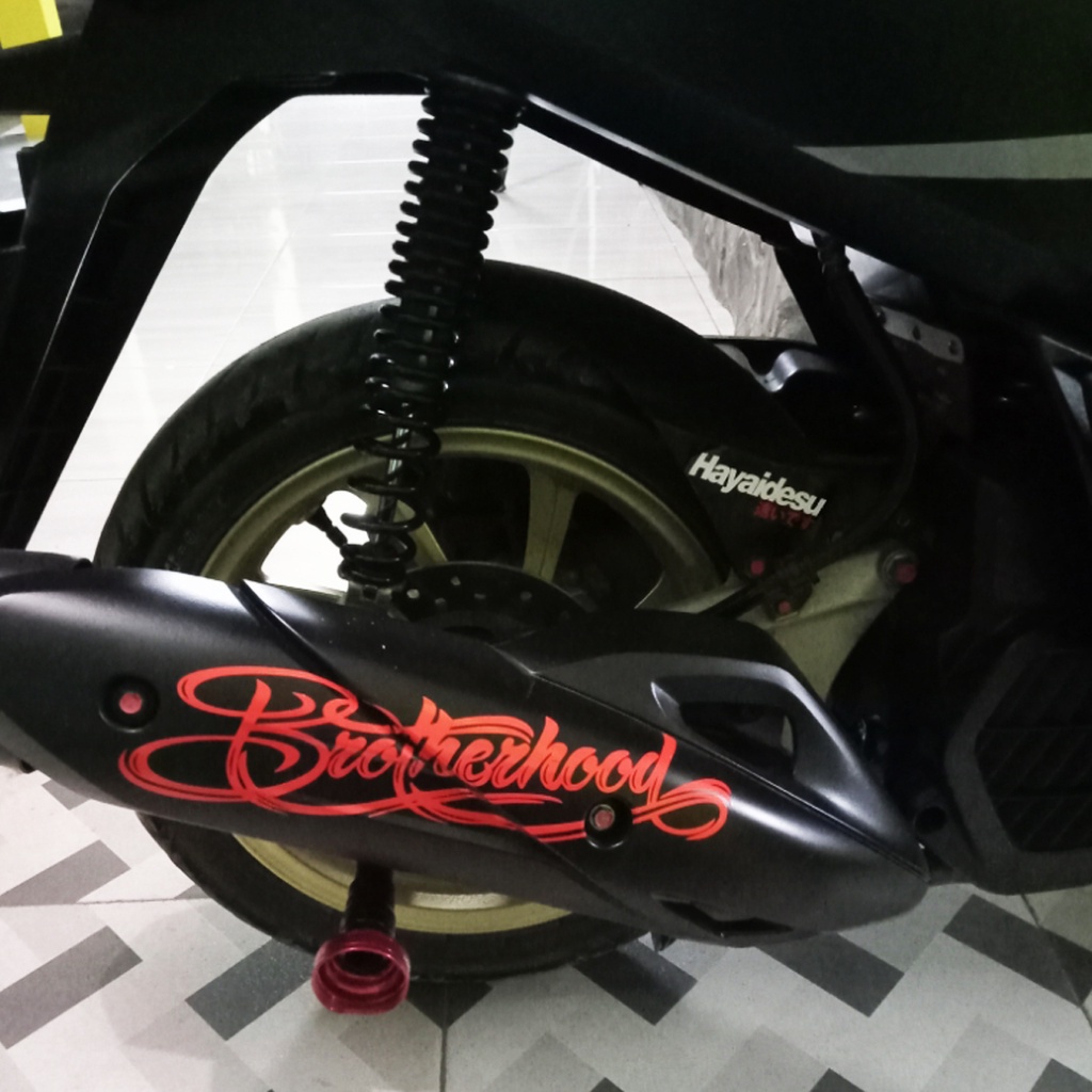 Cutting Stiker Brotherhood Variasi Motor Mobil Sticker Timbul Keren Nyala Dasbor Spakbor Visor Body Kaca Helm Laptop Hologram Reflective Tahan Air Bodi Samping Nama Jepang Aesthetic Pickup Anime Windshield Kustom Modif