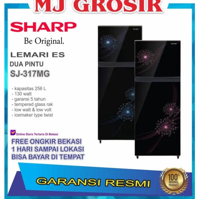 Kulkas Sharp Sj 317 Mg Lemari Es 2 Pintu Sj317Mg Sj 317Mg