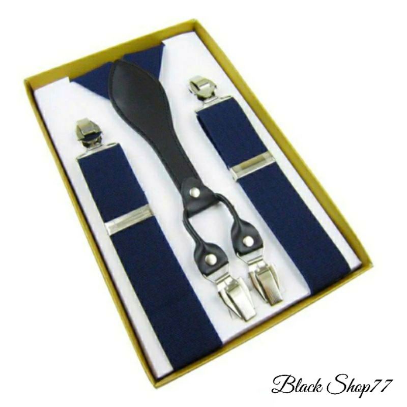 Suspender Pria Dewasa Jepit 6 Warna Biru Dongker Elegance