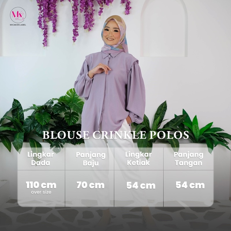 ATASAN BLOUSE POLOS CRINKLE BLOUSE CRINCKLE ALENA DEEP PURPLE