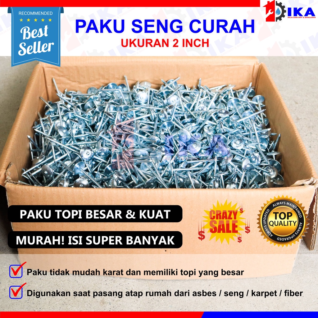 PAKU PAYUNG 2 INCH / 5 CM / PAKU SENG / PAKU ASBES CURAH 10 Kg