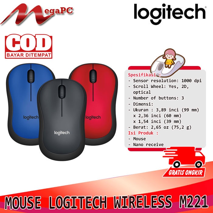 MOUSE LOGITECH SILENT WIRELESS M221 / ORIGINAL MOUSE LOGITECH WIRELESS