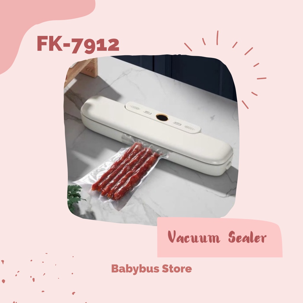 BBS Vacum Sealer Mesin Vakum Plastik - Vacum sealer Makanan Basah dan Kering Multifungsi FK-7912 ( Free 10pc Vacum Bags )