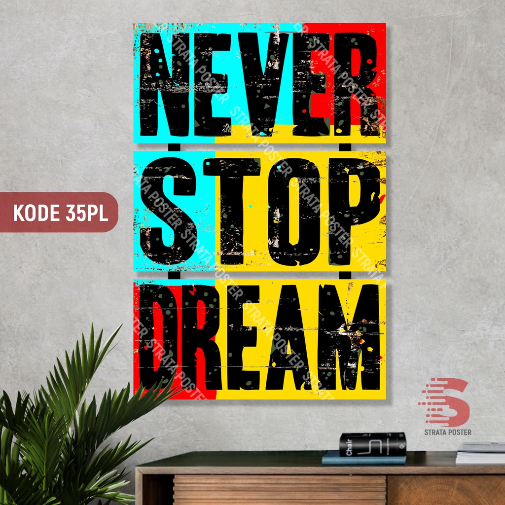 Poster motivasi Hiasan dinding quotes Dekorasi ruangan Wall decor Poster puzzle