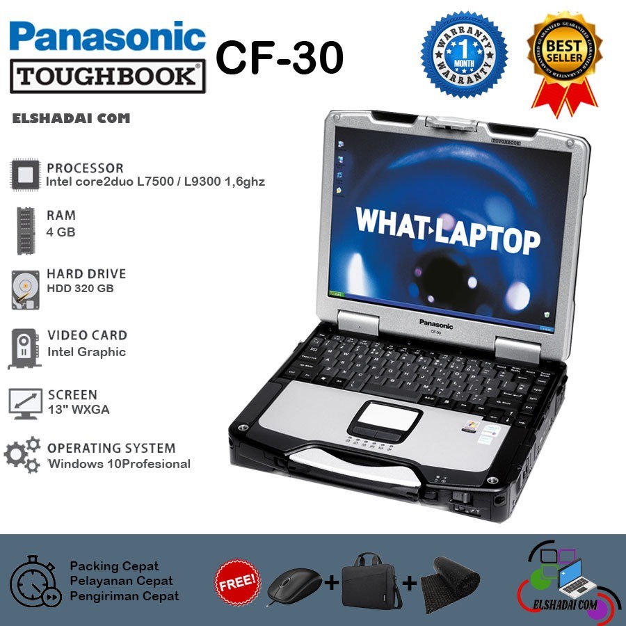 HARGA LAPTOP BEKAS || Panasonic TOUGHBOOK CF-30 core2duo 4gb hdd320