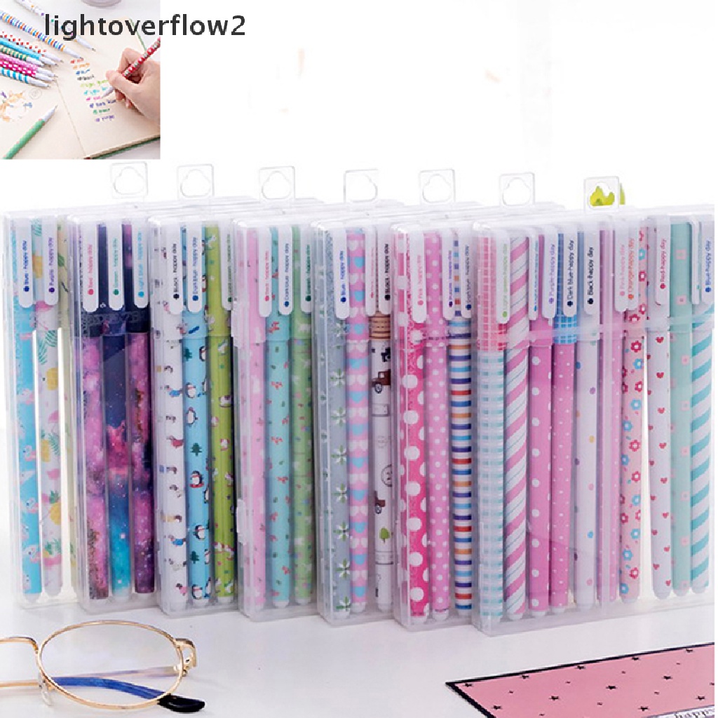 (lightoverflow2) 6 / 10pcs Pulpen Gel Warna-Warni Untuk Sekolah / Kantor