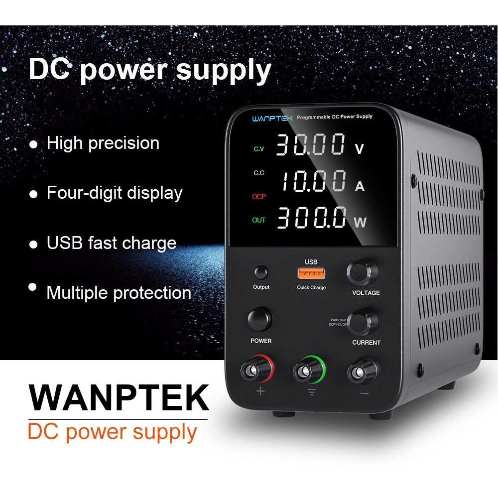 PROMO ORIGINAL DC Power Supply 30V 10A Wanptek Adjustable Power supply digital Power suply digital power suplay digital Power suplai power supply dc mini Original 7RAD1PBK