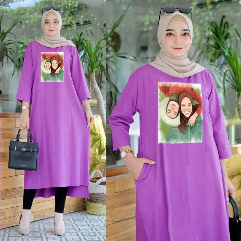 FF LONG TUNIK HIJAB COLABORATION TUNIK WANITA TERBARU LT 5