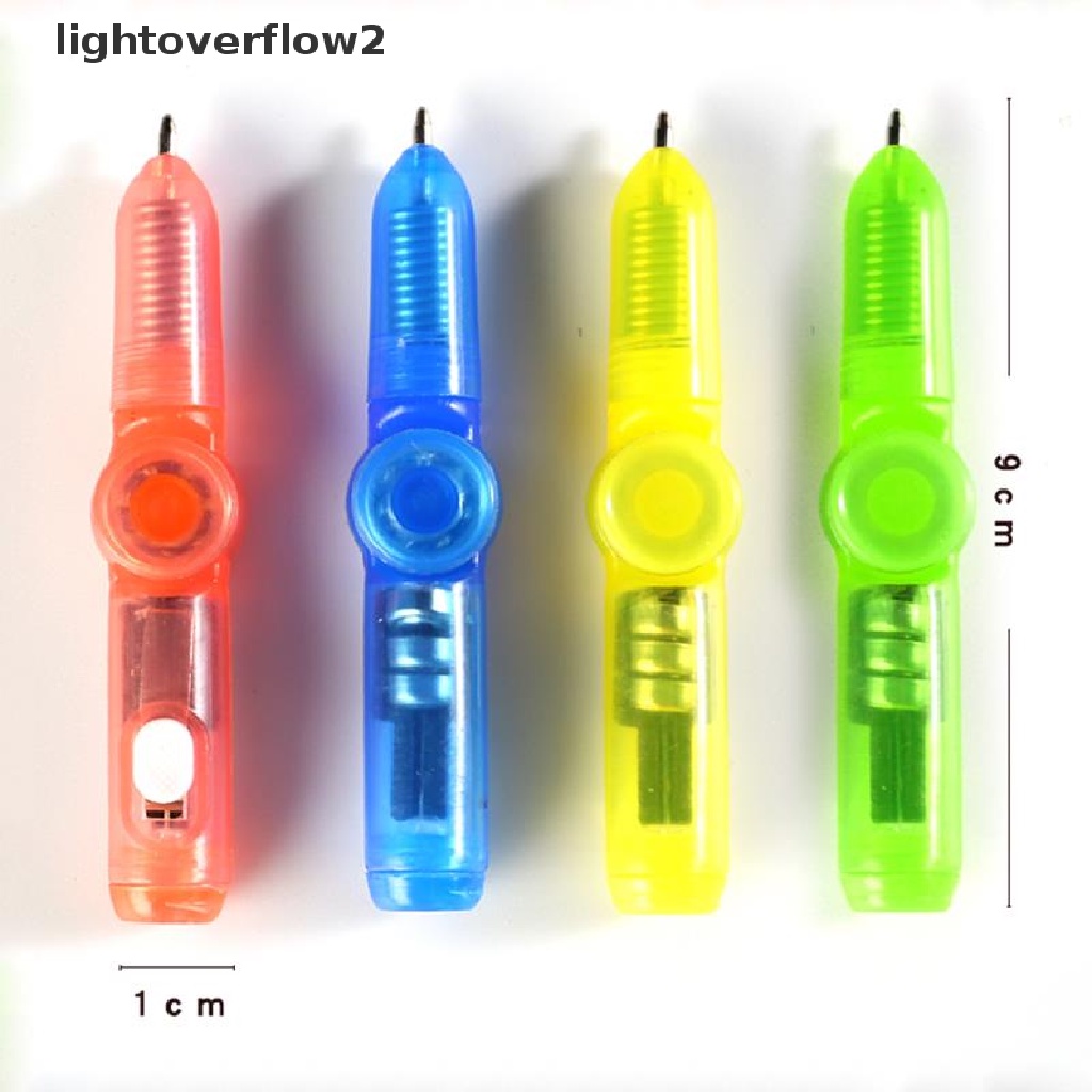 (lightoverflow2) Mainan Fidget spinner Gyro Bentuk Pulpen Dengan Lampu Led Untuk Anak (ID)