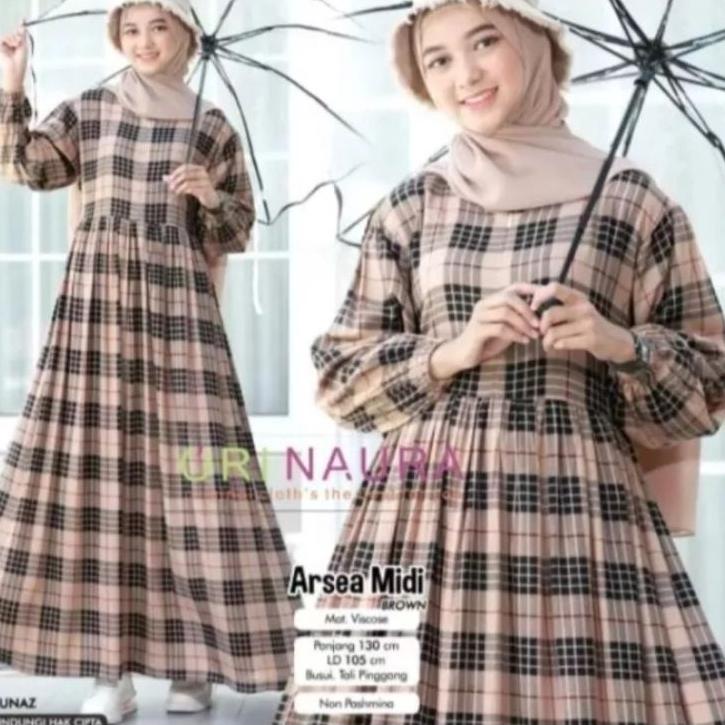 Menarik GAMIS MIDI KOTAK PREMIUM // GAMIS MIDI KOTAK WANITA // GAMIS TERBARU