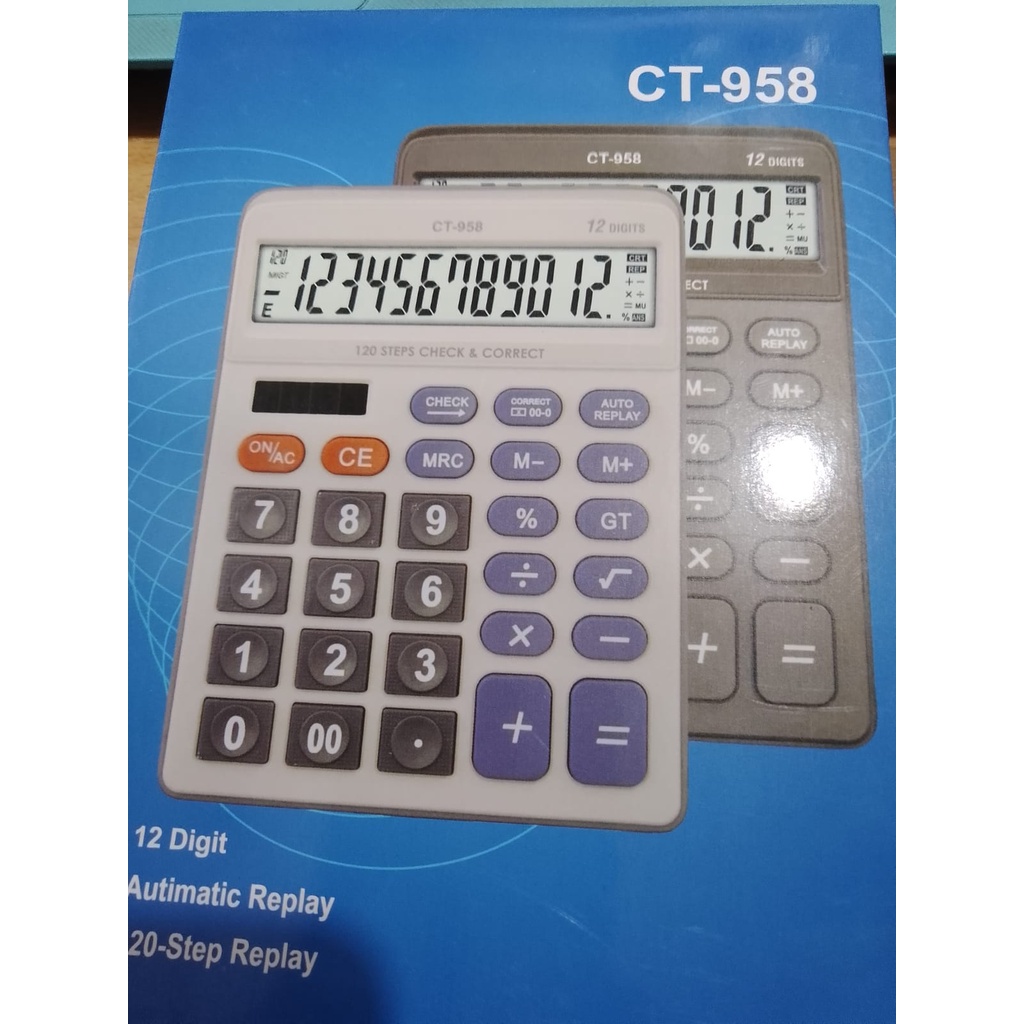 

KALKULATOR CT 958 - 12 DIGIT - CHECK AND CORRECT - KALKULATOR DAGANG