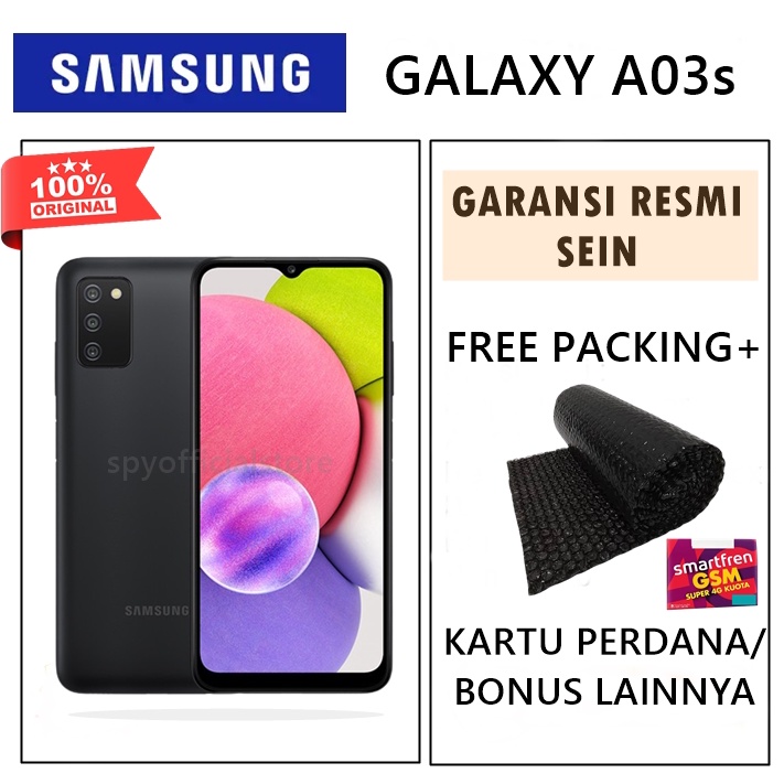 SAMSUNG GALAXY A03S 4/64 GB 3/32 GB GARANSI RESMI SEIN HANDPHONE SAMSUNG HP SAMSUNG MURAH HP SAMSUNG TERBARU HAPE SAMSUNG HANDPONE SAMSUNG HP ANDROID MURAH 4G HP MURAH CUCI GUDANG COD