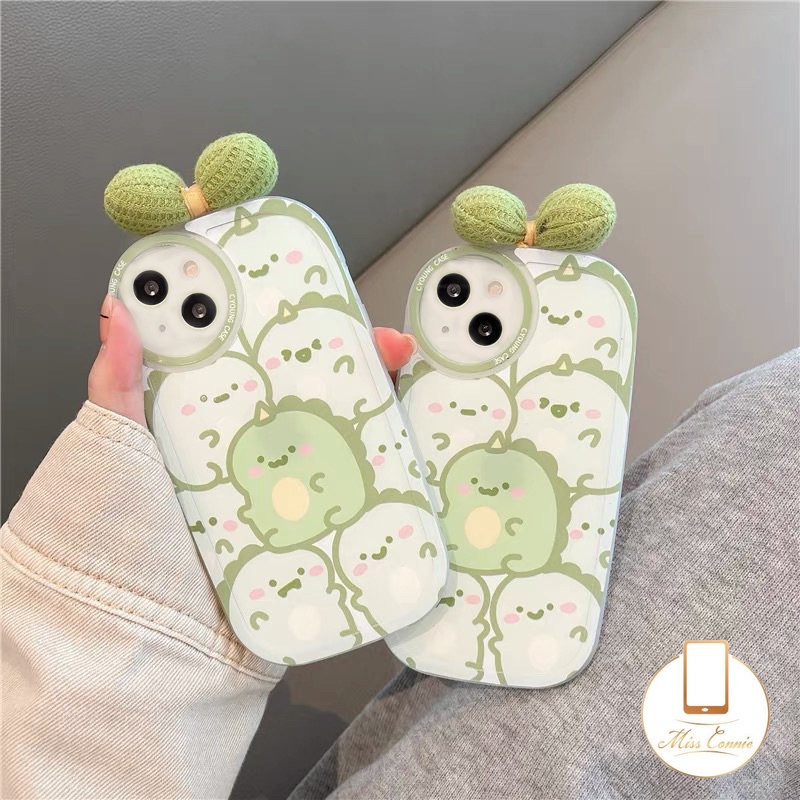 Case Untuk Samsung A04s A04 A12 A13 A03 A32 A53 A14 A52s A50s A22 A52 A73 A03s A23 A50 A21s A30s A33 A20 A72 A10s A71 A51 A20s A31 A11 3D Bow-knot Hias Dinosaurus Lucu Full Cover