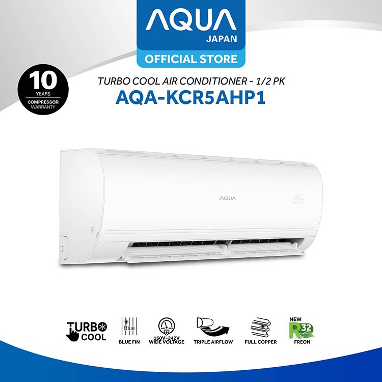 AC AQUA KR 05 AHQ 1/2 PK AQUA Japan Turbo Cool Air Conditioner 1/2PK AQA-KR 05 AHQ