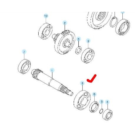 Bearing As Pully-Drive Shaft Middle Suzuki Spin Skydrive Skywave Asli Original SGP Terlaris 08110-62