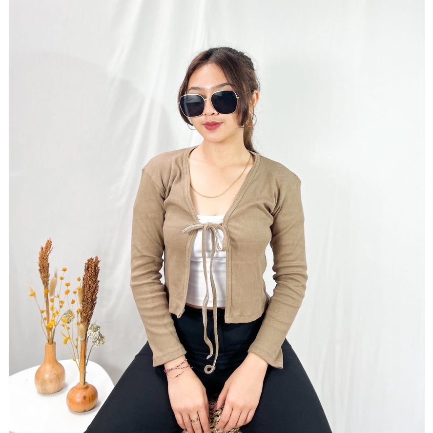 Outer Knit Top Korean style / Cardigan Rib Premium