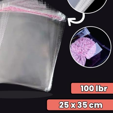 

25 x 35 cm Plastik OPP TEBAL Double Seal (100 lbr) (lem/seal)