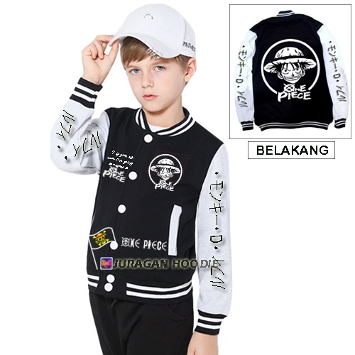 Jaket Varsity Anak One Piece Usia 6-11 Tahun / Jake Baseball Sukajan Victory Or Death Hayabusa Jepan