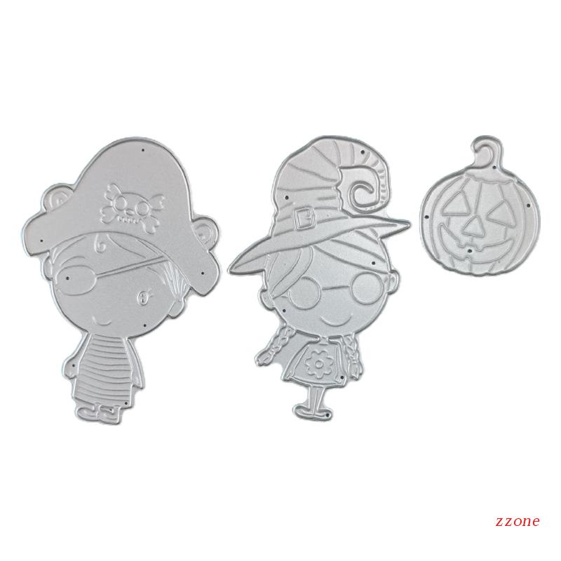 Cetakan Stensil Cutting Dies Motif Labu Halloween Bahan Metal Untuk Scrapbook / Craft DIY / Embossing