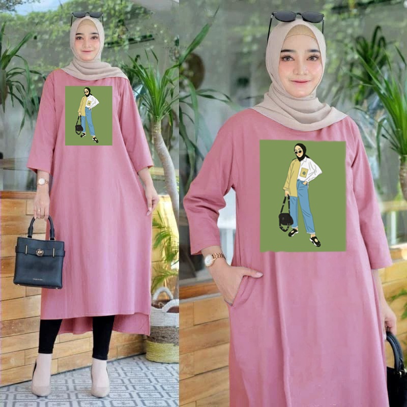 FF LONG TUNIK HIJAB COLABORATION TUNIK WANITA TERBARU LT 3