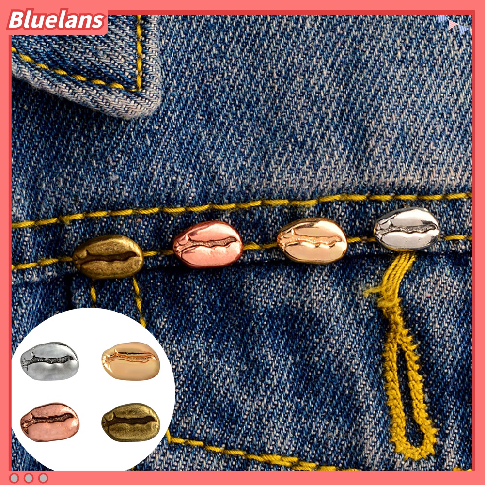 Bros Pin Kerah Kemeja Denim Bentuk Biji Kopi Untuk Pria Dan Wanita