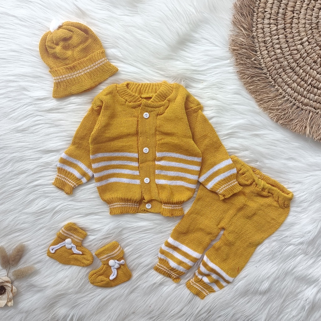 Set rajut baby newborn 4 in 1