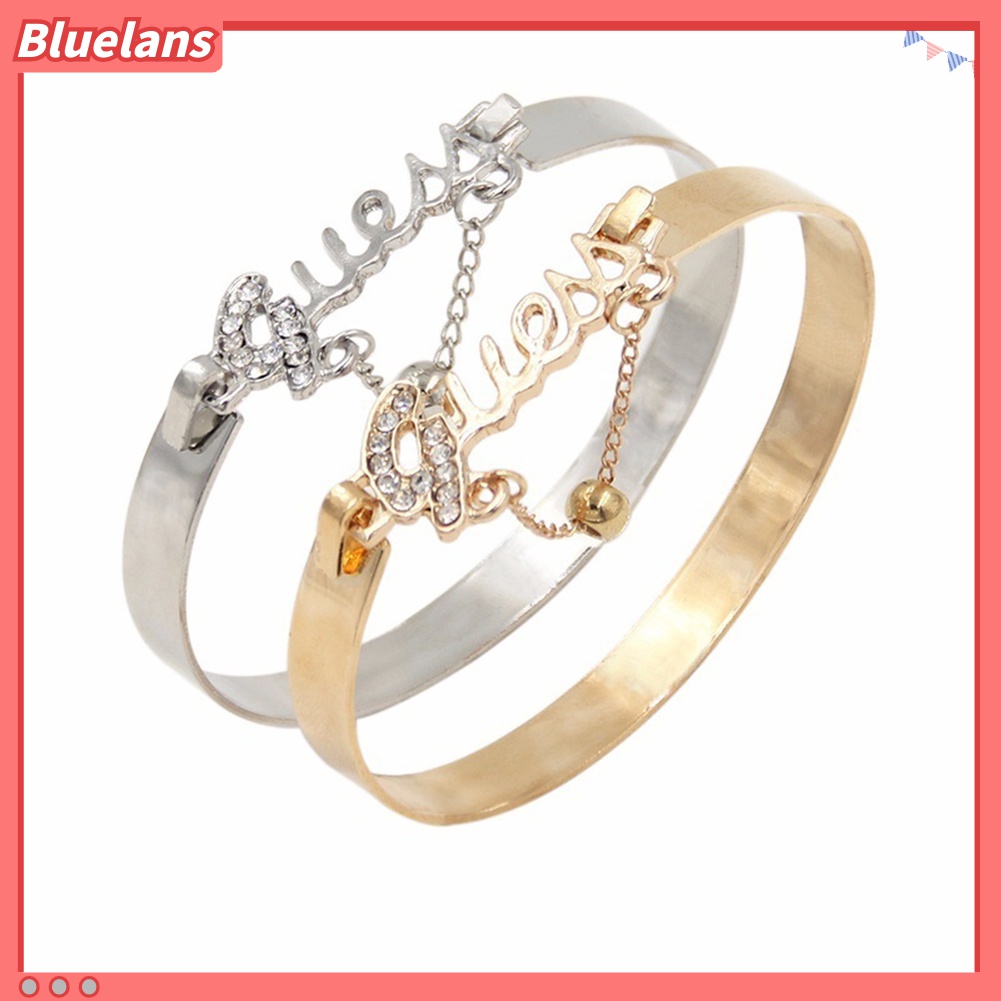 Gelang Bangle Liontin Manik-Manik Berlian Imitasi Shiny Untuk Wanita